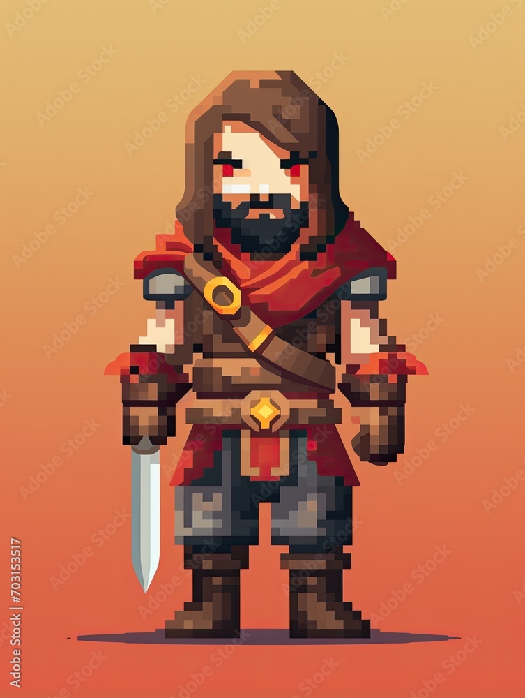 Obraz premium Pixelated Icons: Digital Characters for True Video Game Enthusiasts