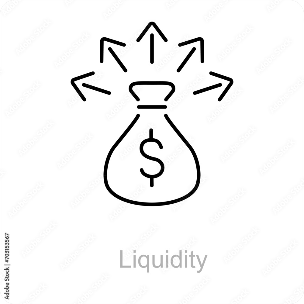 Liquidity and funds icon concept Liquidity and funds icon concept