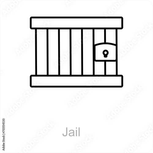 Jail and prison icon concept