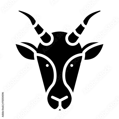 Antelope Solid Icon Design Vector
