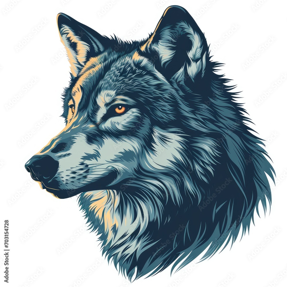 wolfs head illustration - logo design template wolfs head illustration - logo design template