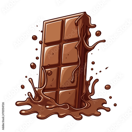 Chocolate splash on chocolate bar