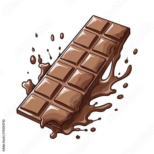 Chocolate splash on chocolate bar