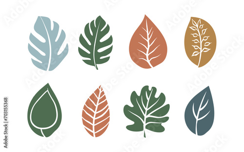 Abstract leaf vector clipart. Spring illustration.