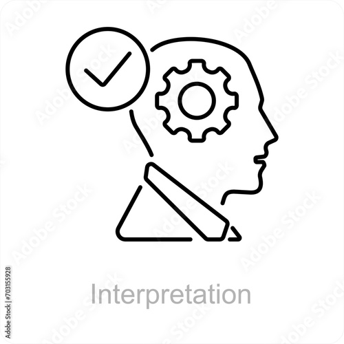 Interpretation and research icon concept