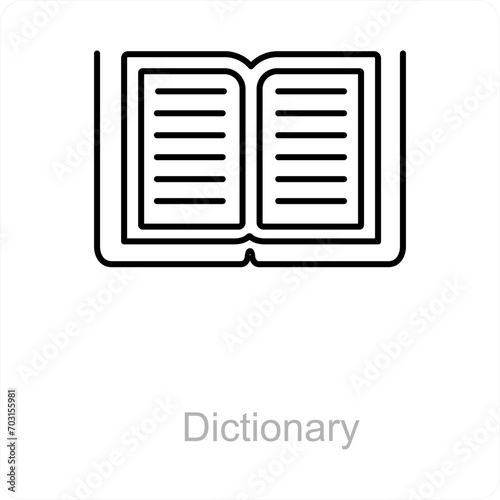 Dictionary and data icon concept