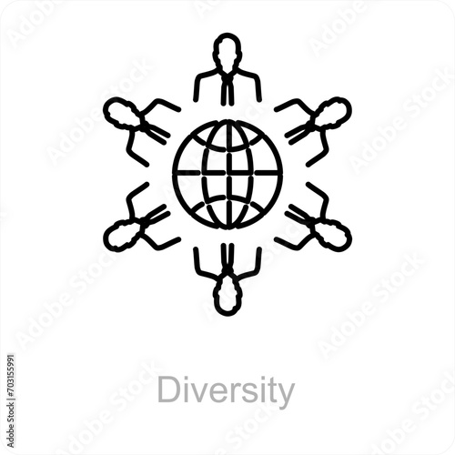Diversity and combine icon concept