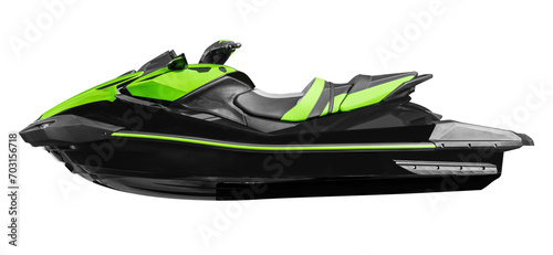Картината върху платно Side view green watercraft