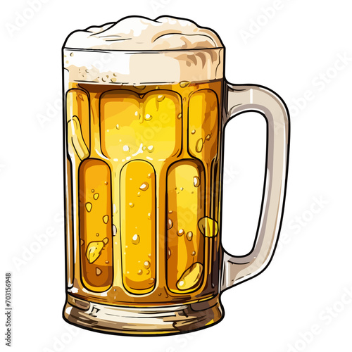 beer mug with foam illustration