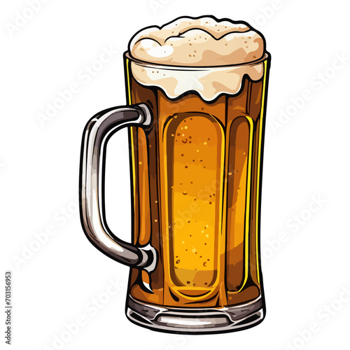 beer mug with foam illustration