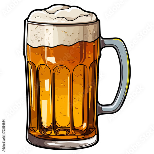 beer mug with foam illustration