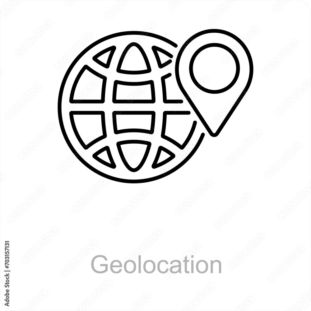 Geolocation and map icon concept