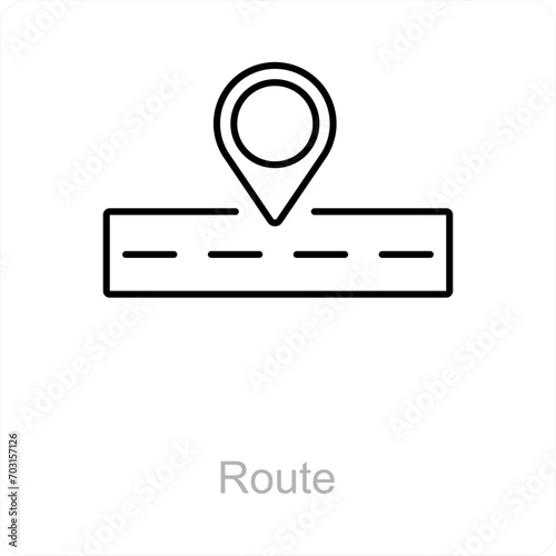Route and map icon concept