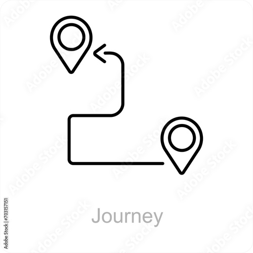 Journey and map icon concept