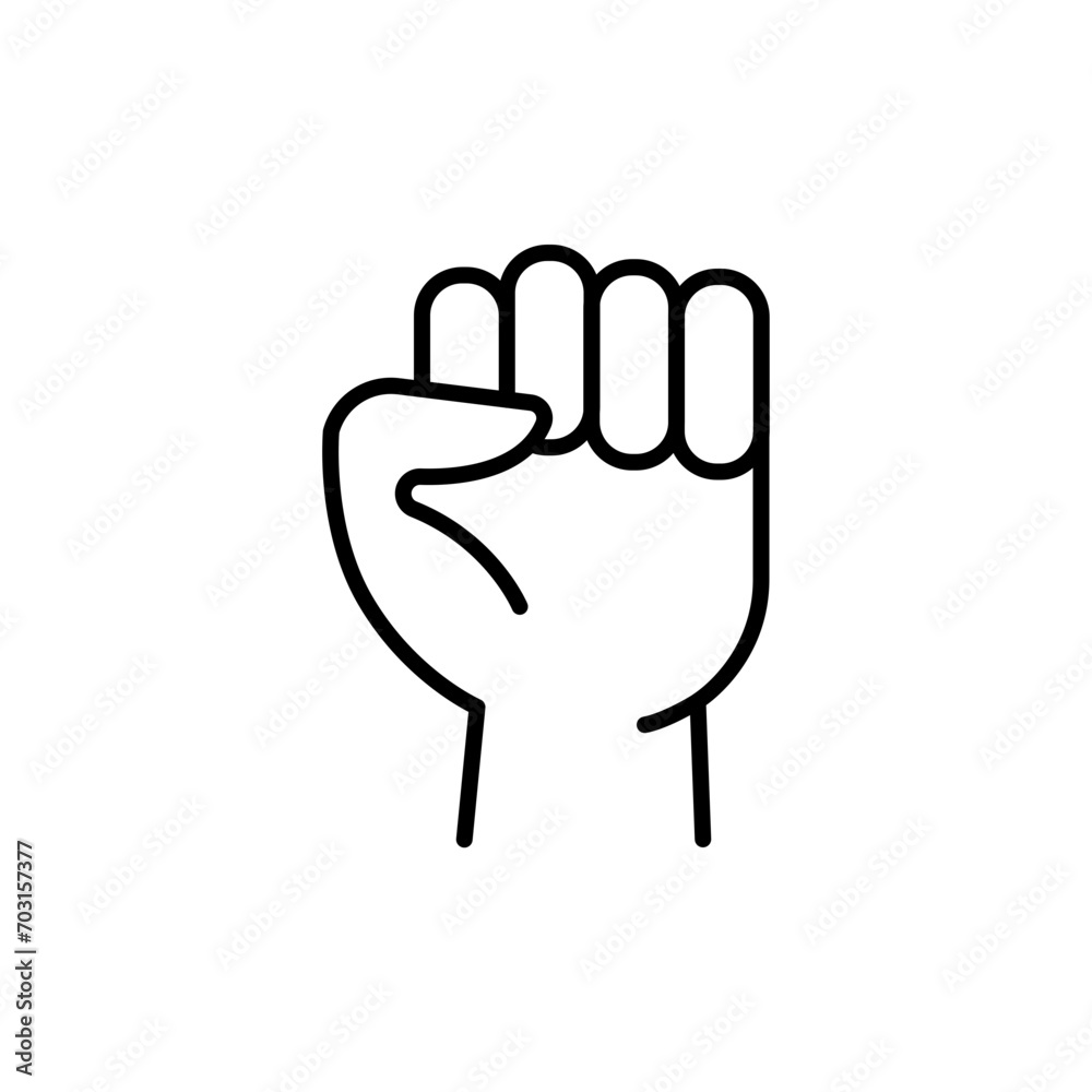 Raise fist outline icons, minimalist vector illustration ,simple transparent graphic element .Isolated on white background Raise fist outline icons, minimalist vector illustration ,simple transparent graphic element .Isolated on white background