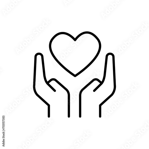 Give love outline icons, minimalist vector illustration ,simple transparent graphic element .Isolated on white background