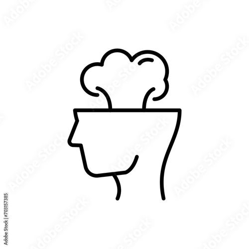 Mind blows outline icons, minimalist vector illustration ,simple transparent graphic element .Isolated on white background