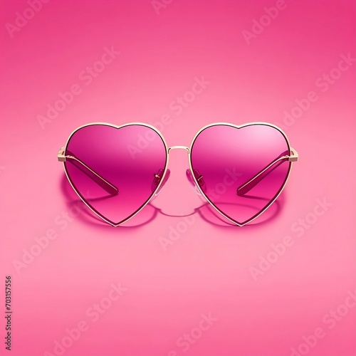 pink sunglasses with heart generate by Ai