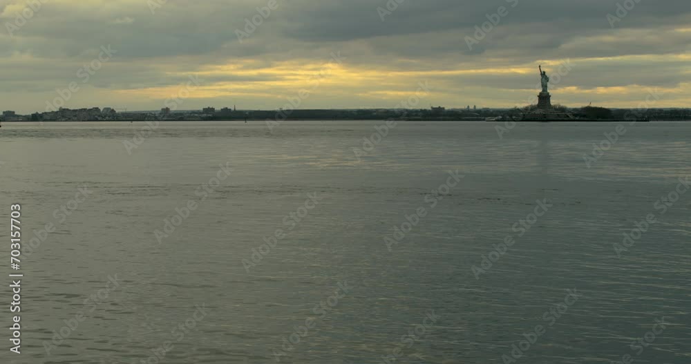 Tilt Up from Water of Hudson Bay to Statue of Liberty Tilt Up from Water of Hudson Bay to Statue of Liberty