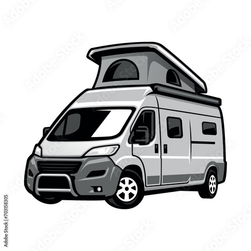 camper van - caravan - motor home vector