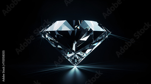Diamonds on a Black Canvas Illuminating Beauty in Contrast, The Brilliance of Shiny Diamonds A Luminous Tale of Elegance generative AI