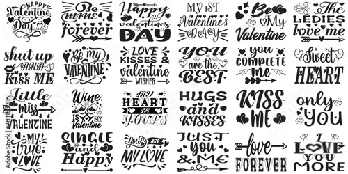 Valentine's Day t-shirt design bundle.Valentine's Day SVG T-shirt Design Bundle . Valentine SVG Quotes Design Bundle. Valentine's Day typography t-shirt design. Valentine T shirt Design. 