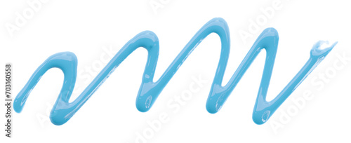 Light blue watercolor painted zigzag lines isolated on transparent background.