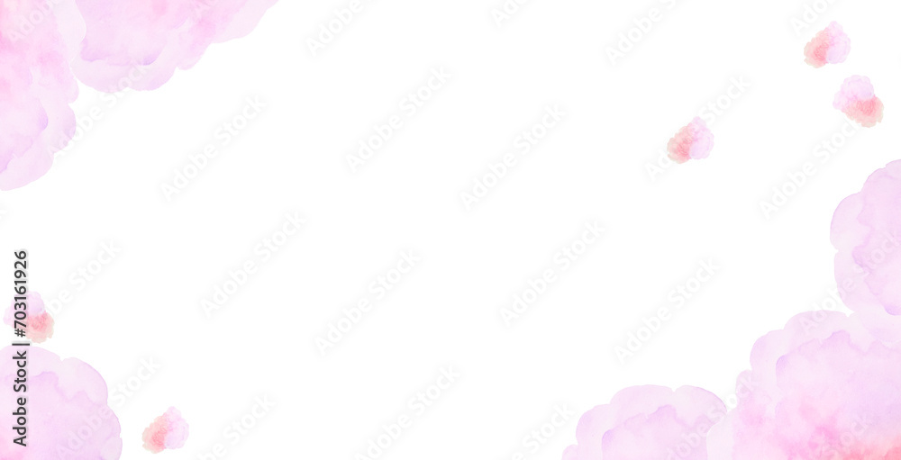 ピンク色の水彩絵の具で描いたフレーム ピンク色の水彩絵の具で描いたフレーム