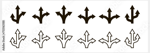 Trafic way icon isolated Road arrow Stencil vector stock illustration EPS 10