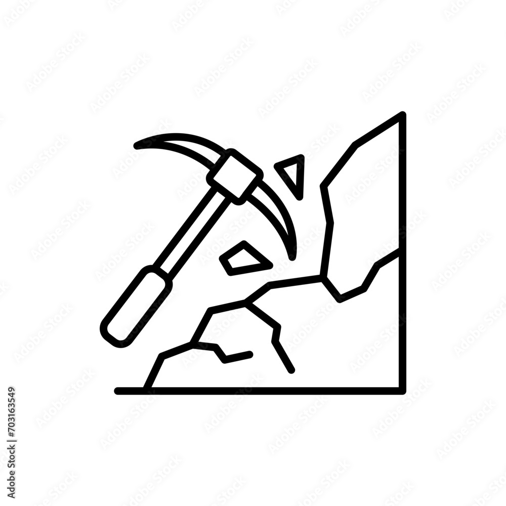 Pickaxe outline icons, minimalist vector illustration ,simple transparent graphic element .Isolated on white background Pickaxe outline icons, minimalist vector illustration ,simple transparent graphic element .Isolated on white background