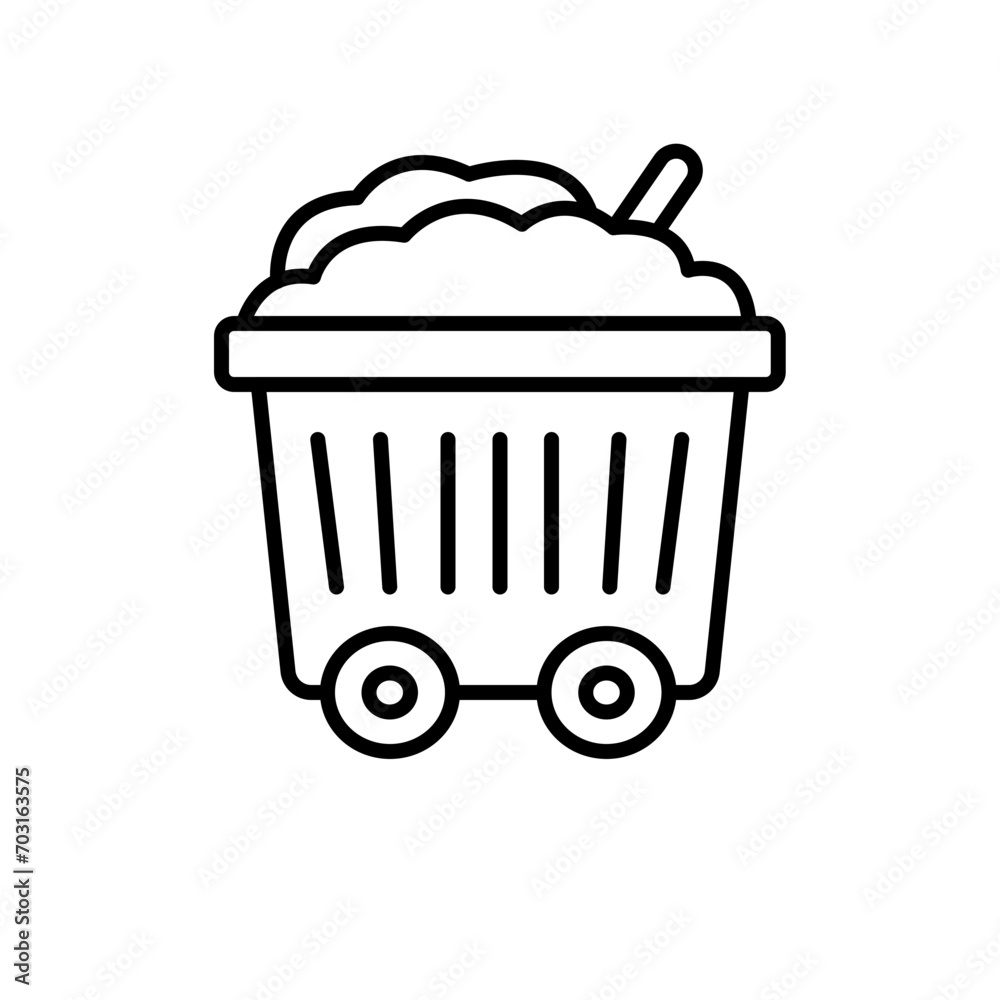 Mine cart outline icons, minimalist vector illustration ,simple transparent graphic element .Isolated on white background Mine cart outline icons, minimalist vector illustration ,simple transparent graphic element .Isolated on white background