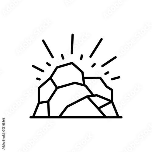 Coal outline icons, minimalist vector illustration ,simple transparent graphic element .Isolated on white background