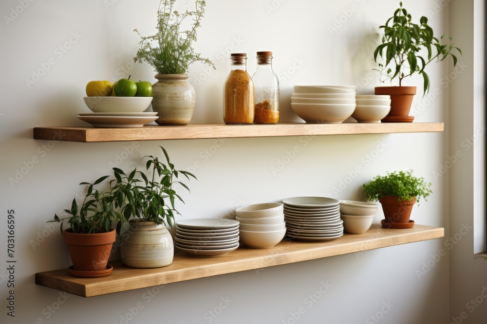 kitchen utensils on the shelves white wall minimalist design professional advertising photography kitchen utensils on the shelves white wall minimalist design professional advertising photography