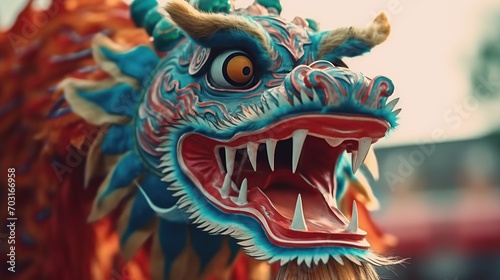 Traditional dragon dance festival. Chinese New Year celebration © Svitlana