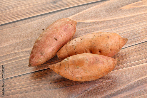 Raw ripe sweet potato heap