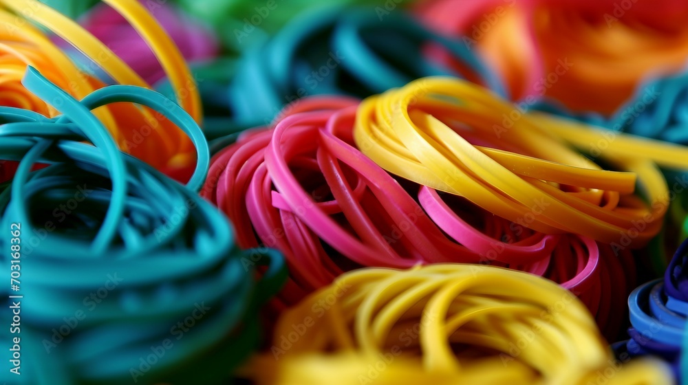 Colorful Rubber Bands Array