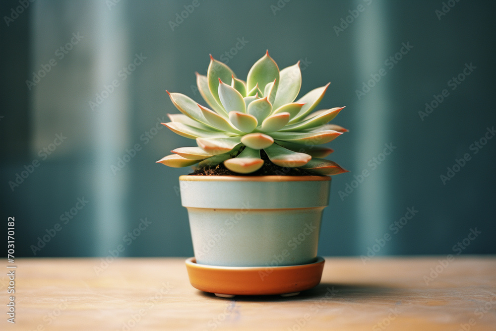 A single succulent in a small pot, embodying elegance with minimalistic charm. A single succulent in a small pot, embodying elegance with minimalistic charm.