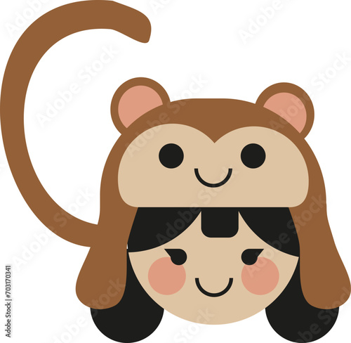 little girl monkey hat