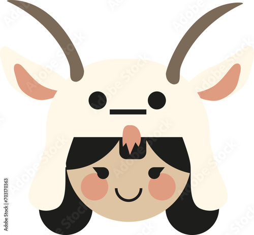 little girl goat hat