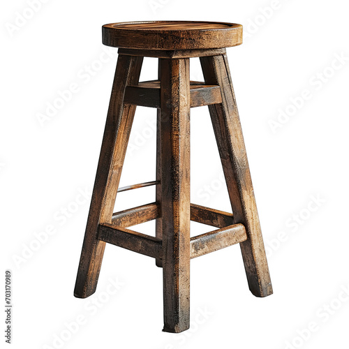 Bar wood stool on a white background photo