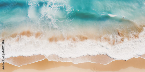 Ocean Waves on the beach and sunset