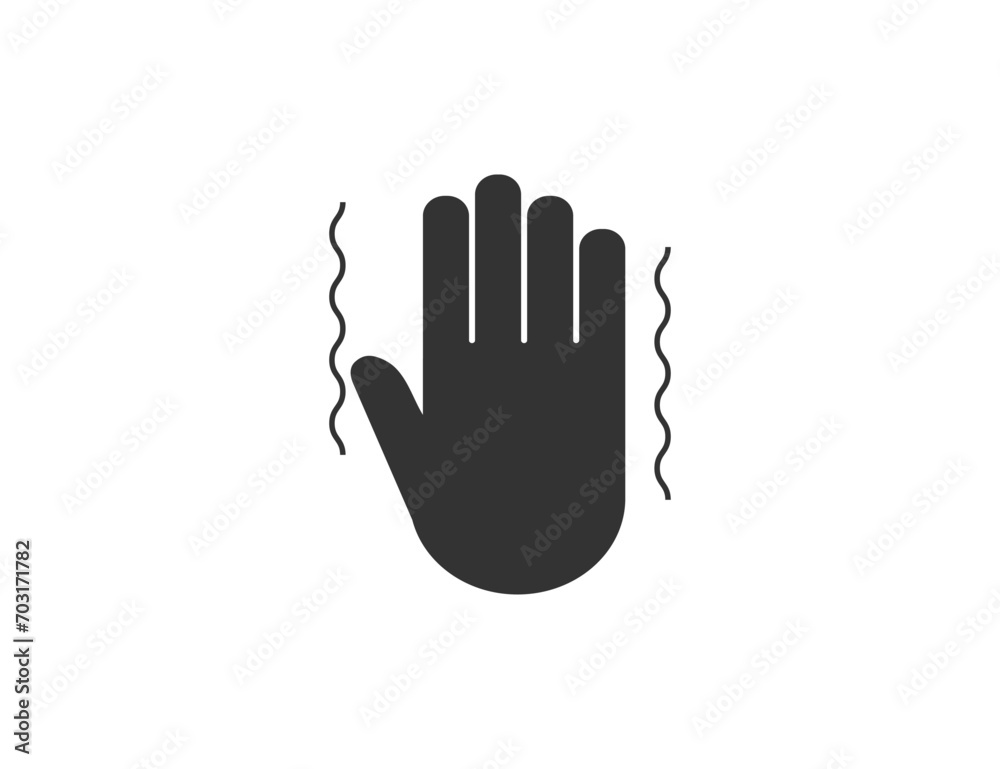 Obraz premium Trembling, hand, health icon. Vector illustration.