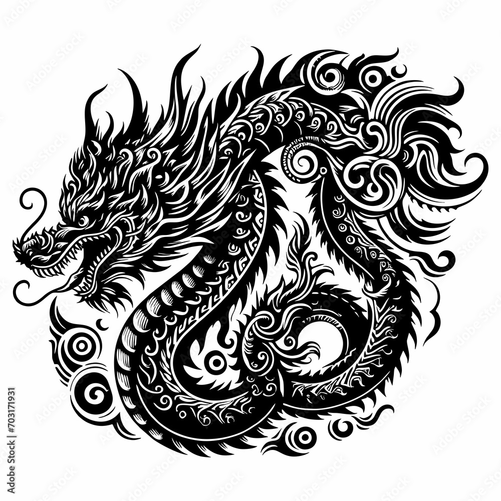 ancient dragon tattoo style