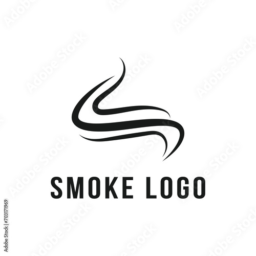 Smoke cigarette logo design idea, initial letter s smoke logo design idea