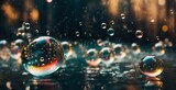 abstract background with bubbles drops of water on a glass generative ai