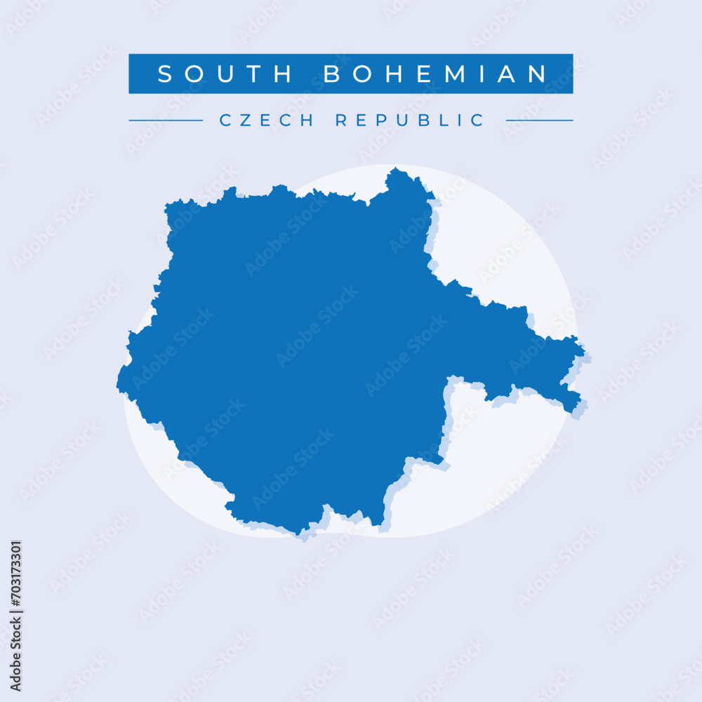 Vector illustration vector of South Bohemian map Czech Republic