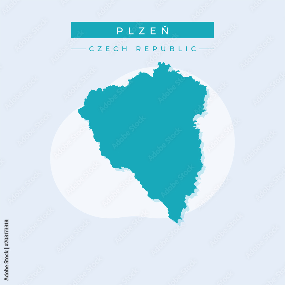 Vector illustration vector of Plzen map Czech Republic