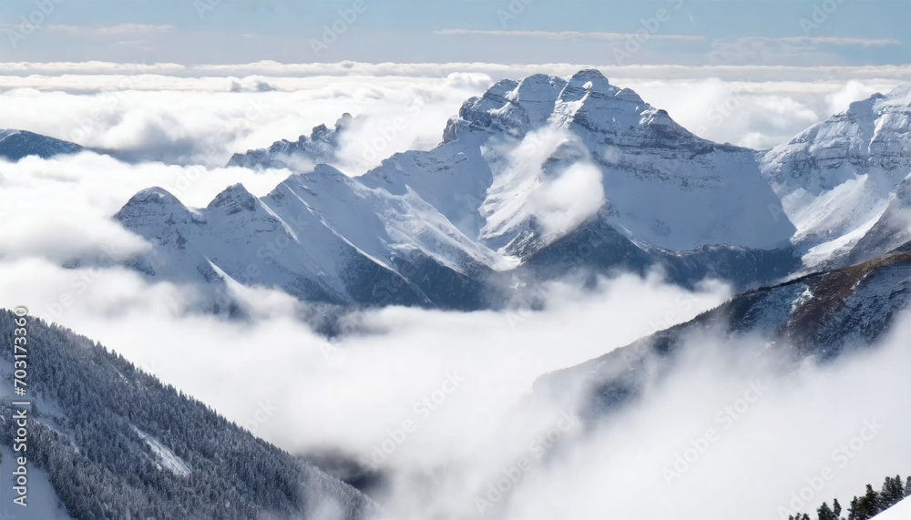 Overcast Mountain Landscape, Austria snow