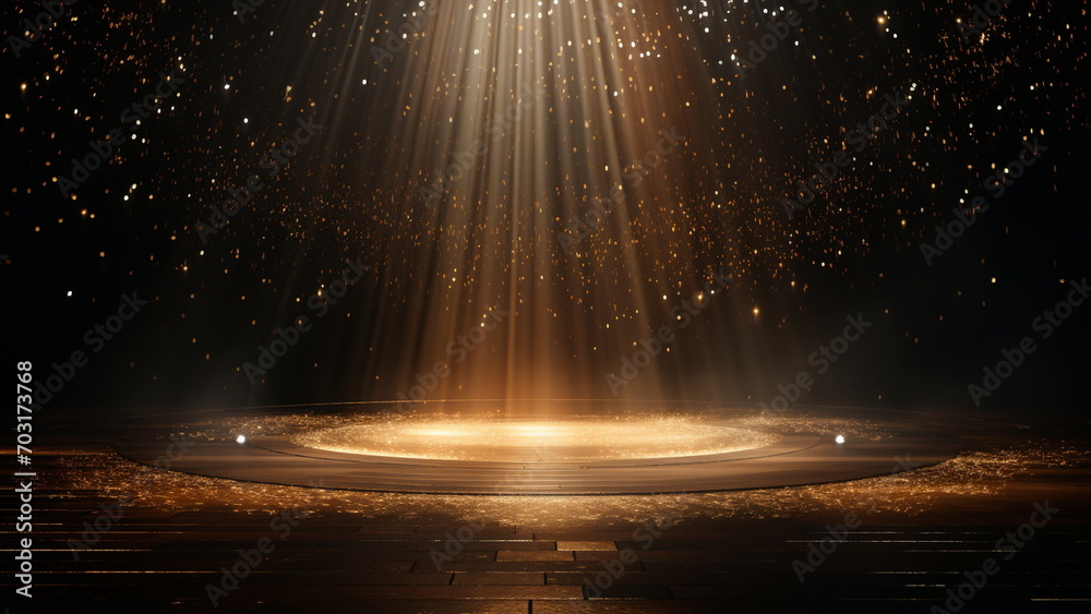Simple Product podium with downlight and confetti Simple Product podium with downlight and confetti
