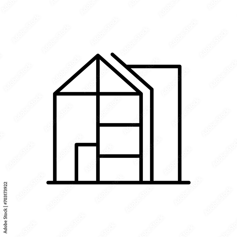 Modern house outline icons, minimalist vector illustration ,simple transparent graphic element .Isolated on white background Modern house outline icons, minimalist vector illustration ,simple transparent graphic element .Isolated on white background